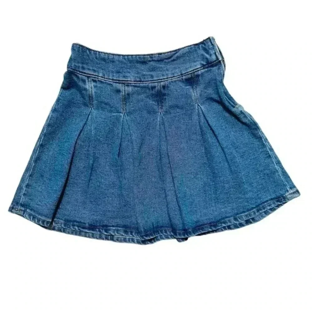 GB Little Girls 6X Denim Side Zip Tennis Skirt
